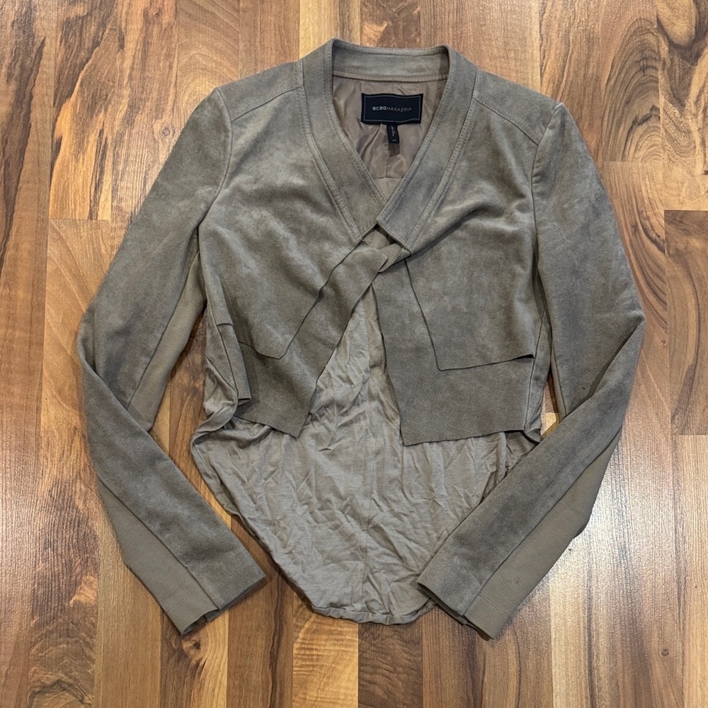 BCBGMaxAzria Taupe Suede Women's Jacket